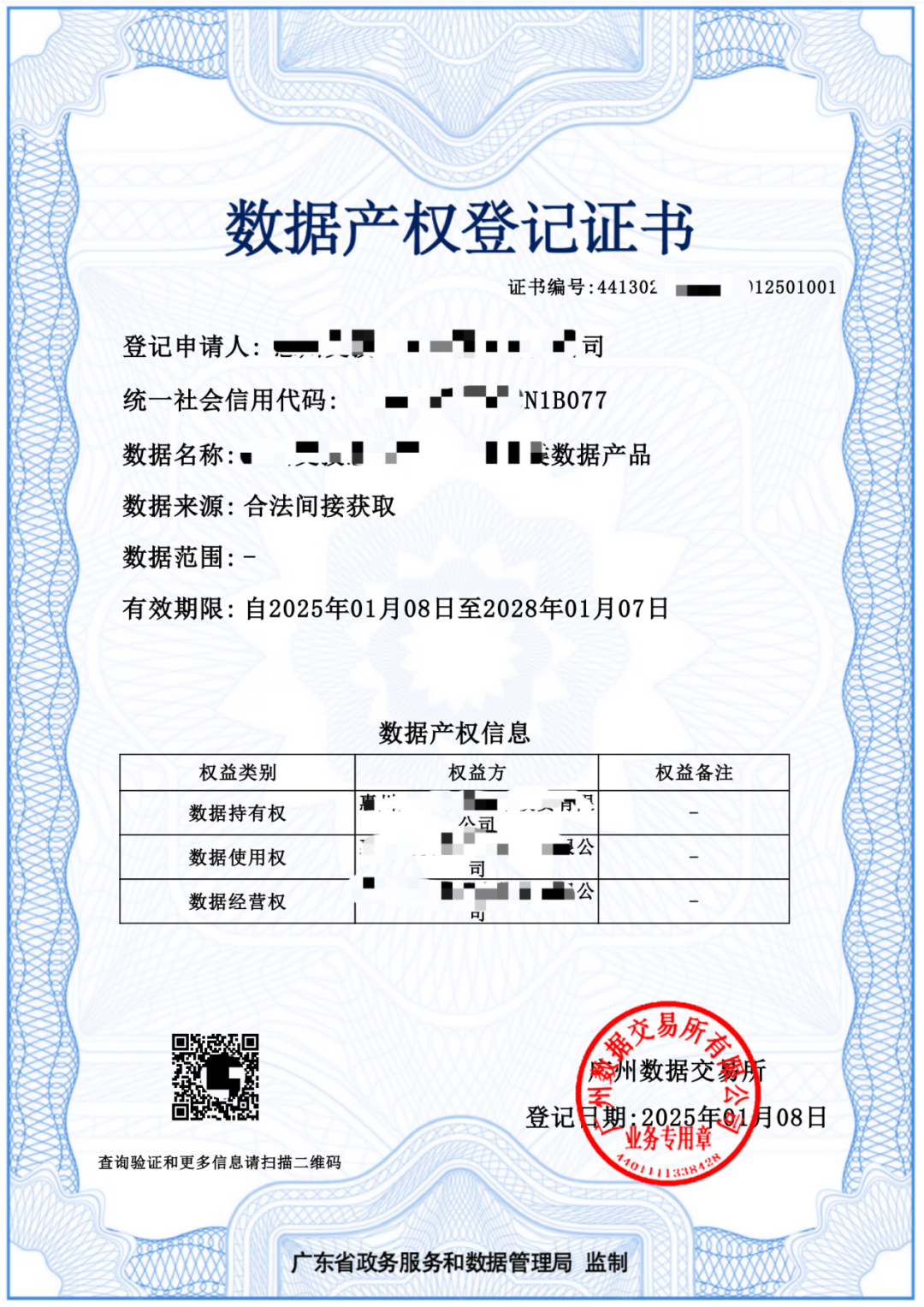 喜报！惠州交投惠泊车公司斩获多张数据产权登记证书(图1)